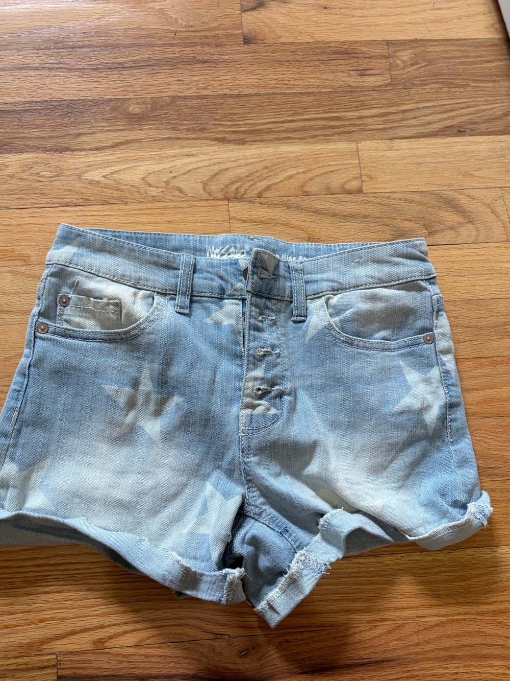 Mossimo Light Blue Star-Print Denim Shorts